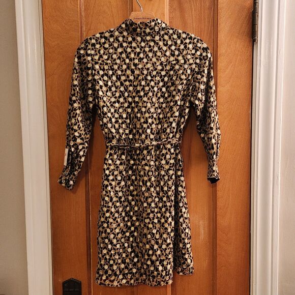 Golden Goose Leopard‑Print Fil Coupe Shirtdress, Professionally Shortened, Sz 4 - Picture 6 of 15